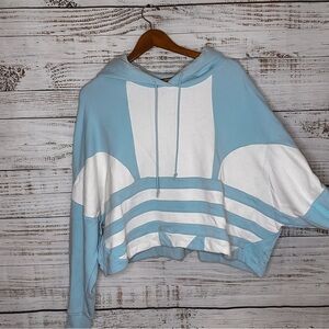 Adidas Light Blue Cropped Hoodie Women’s